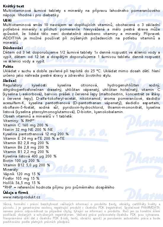 Additiva multivit.+minerál tbl.eff.20 pomeranč