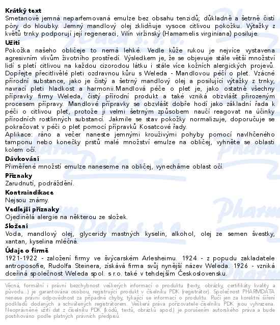 WELEDA Mandlové čisticí mléko 75ml