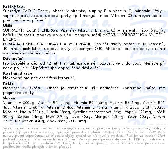 Supradyn CO Q10 Energy 30 šumivých tablet