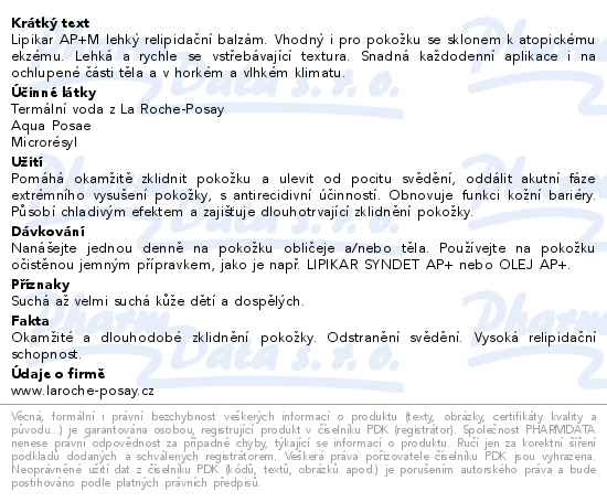 La Roche-Posay Lipikar AP+ M lehká textura 400ml