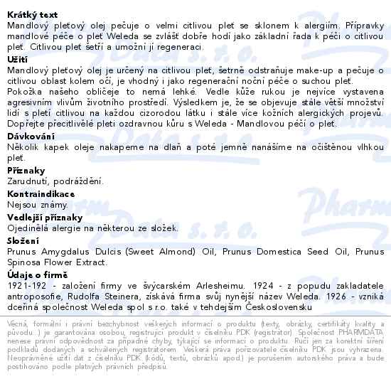 WELEDA Mandlový pleťový olej 50ml
