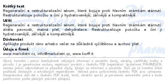 KORFF sérum regenerační s kysel.hyaluronovou 30ml