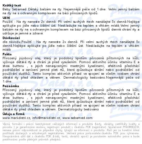 SEBAMED Dětský balzám na rty 4.8g