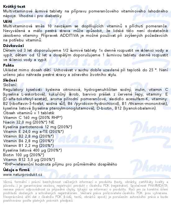 Additiva multivitamin tbl.eff.20 pomeranč