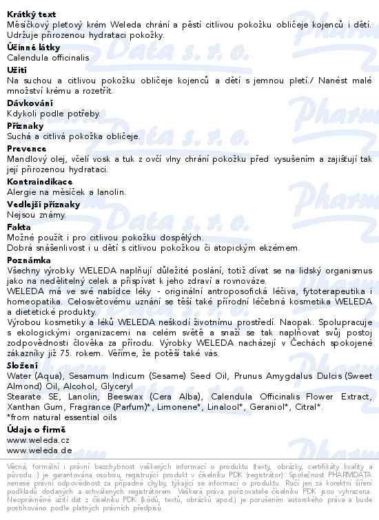 WELEDA Měsíčkový pleťový krém 50ml