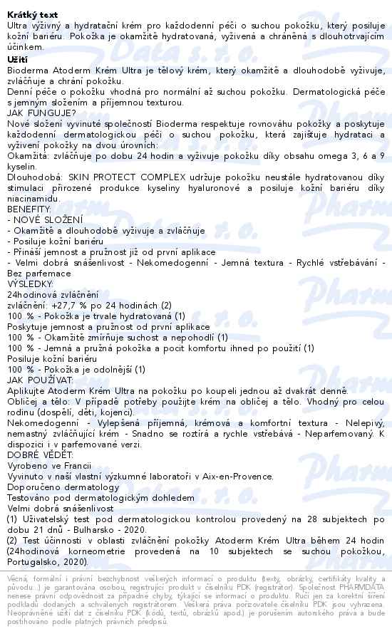 Bioderma Atoderm Krém Ultra 200ml