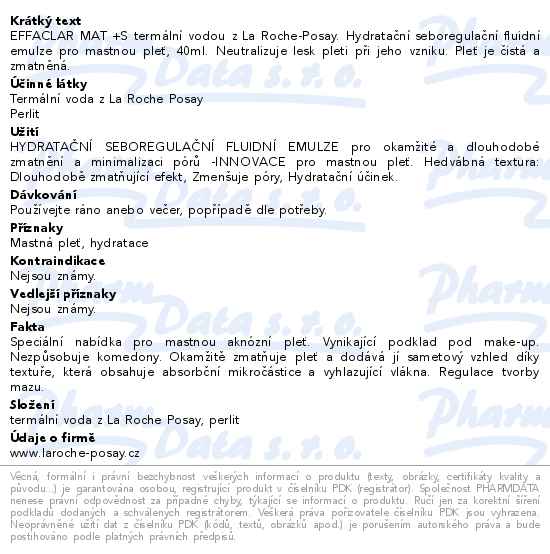 La Roche-Posay Effaclar Mat Zmatňující krém 40ml