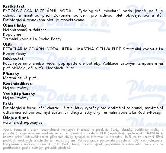 La Roche-Posay Effaclar Micelární voda 200ml