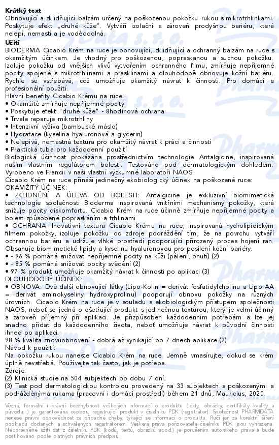 Bioderma Cicabio Krém na ruce 50ml