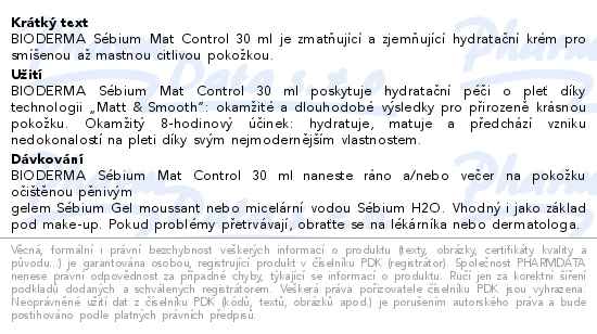 Bioderma Sbium Mat Control 30ml