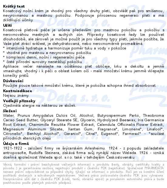 WELEDA Kosatcový noční krém 30ml