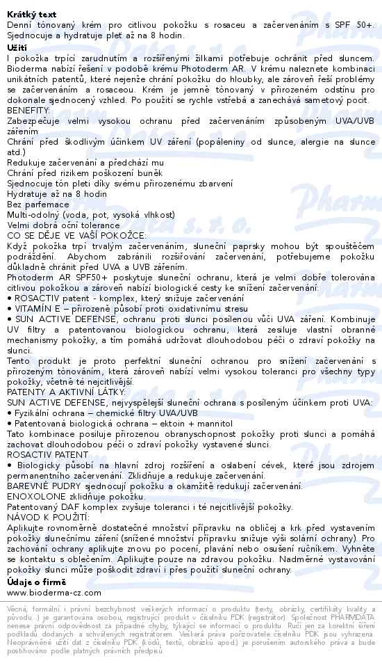 Bioderma Photoderm AR velmi světlý SPF50 30ml