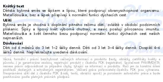 LEROS Dětský čaj na průdušky 6m 20x1.5g