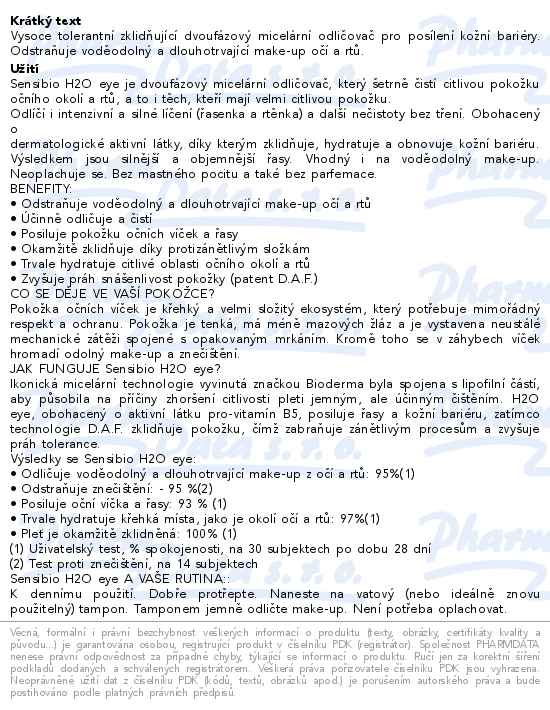 Bioderma Sensibio H2O Eye 125ml