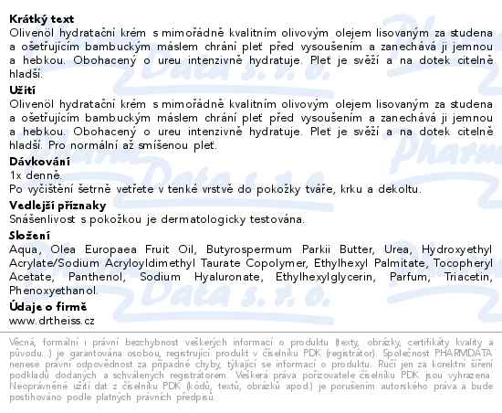 Olivenöl hydratační krém s hyaluronem a ureou 50ml
