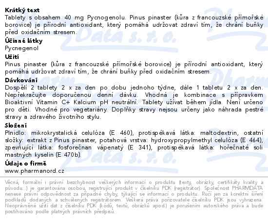 Bioaktivní Pycnogenol 90 tablet