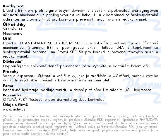 VICHY Liftactiv B3 krém SPF50 50ml