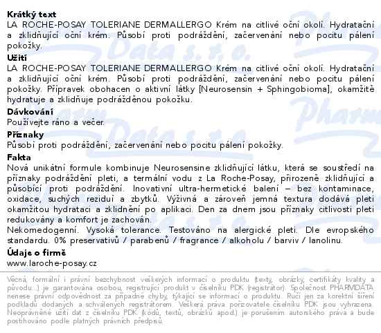 La Roche-Posay Toleriane Dermallergo oční krém20ml