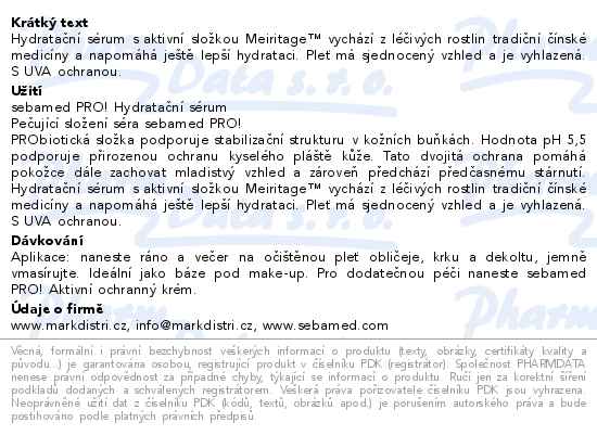 SEBAMED PRO! Hydratační sérum 30ml