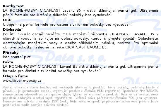 La Roche-Posay Cicaplast B5 Čisticí gel 200ml