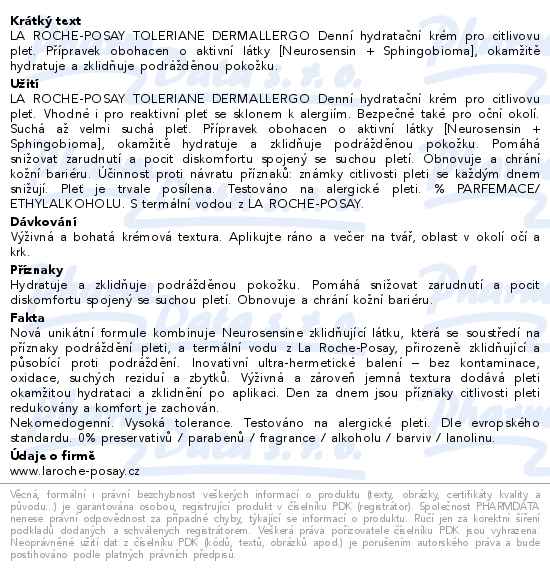La Roche-Posay Toleriane Dermallergo den.krém 40ml