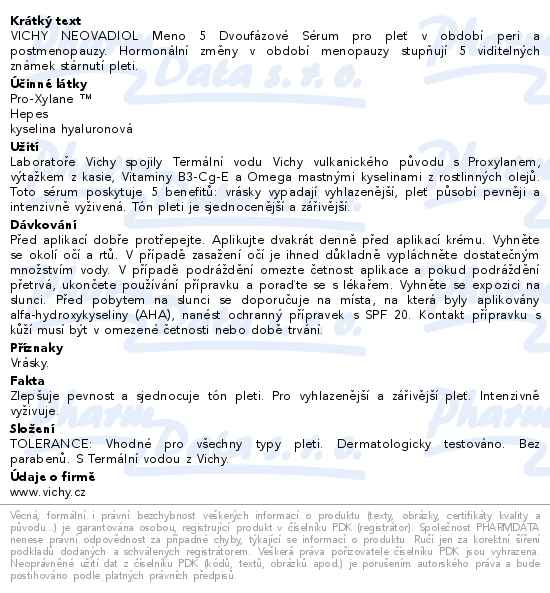 VICHY Neovadiol Meno 5 dvoufázové sérum 30ml