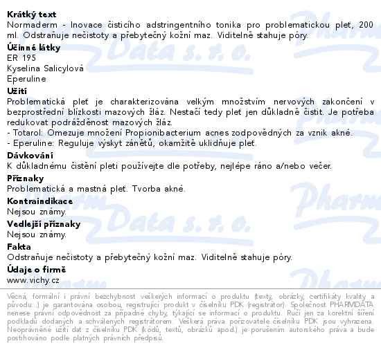 VICHY Normaderm Adstringentní tonikum 200ml