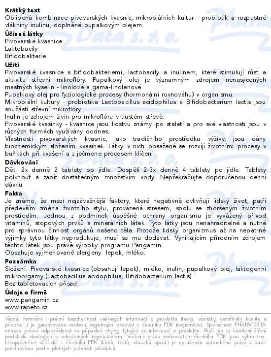 Pangamin Bifi Plus 200 tablet sáček