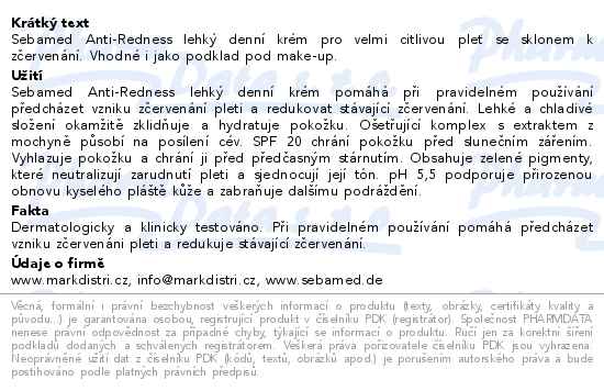 SEBAMED Anti-Redness lehký denní krém 50 ml