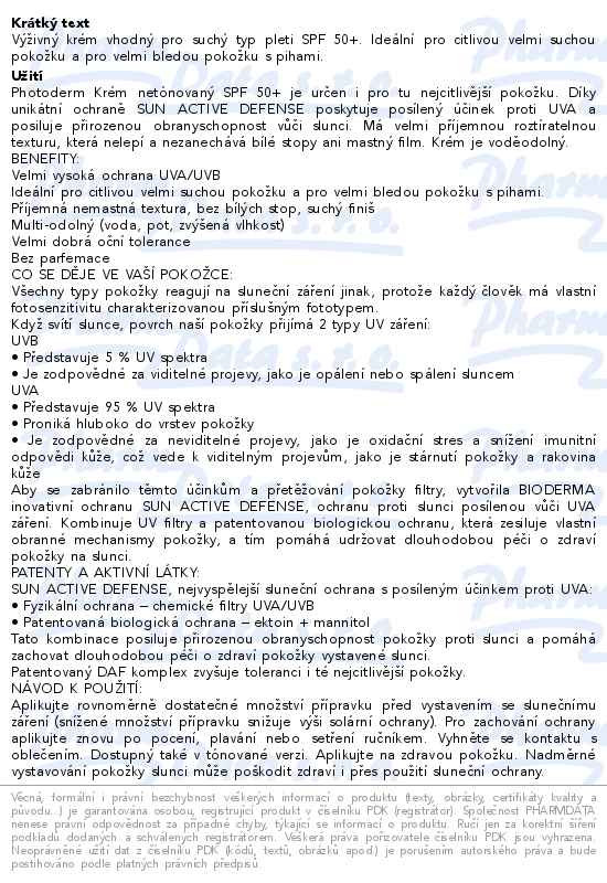 Bioderma Photoderm Krém netónovaný SPF50 40ml