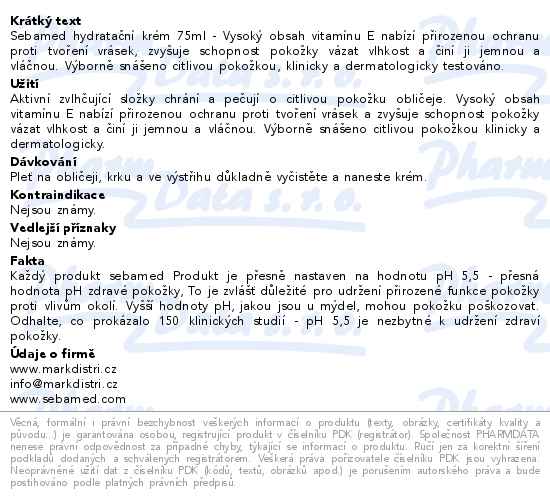 SEBAMED Denní hydratační krém 75ml
