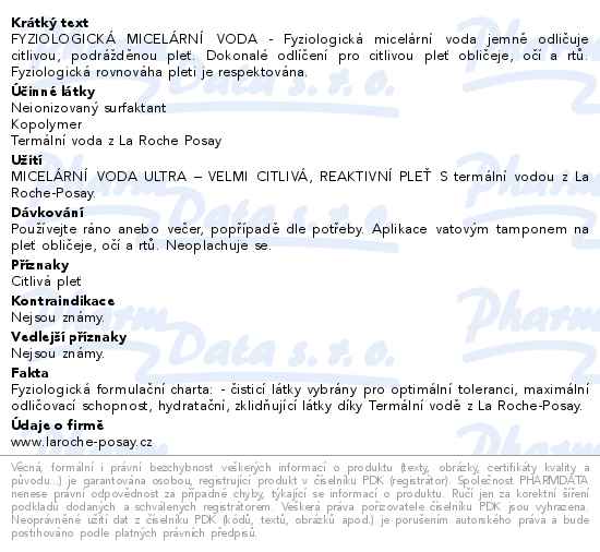 La Roche-Posay Ultra Reactive micelární voda 200ml