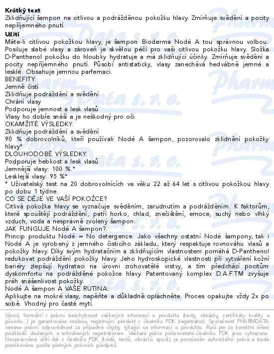 Bioderma Nodé A šampon 400ml