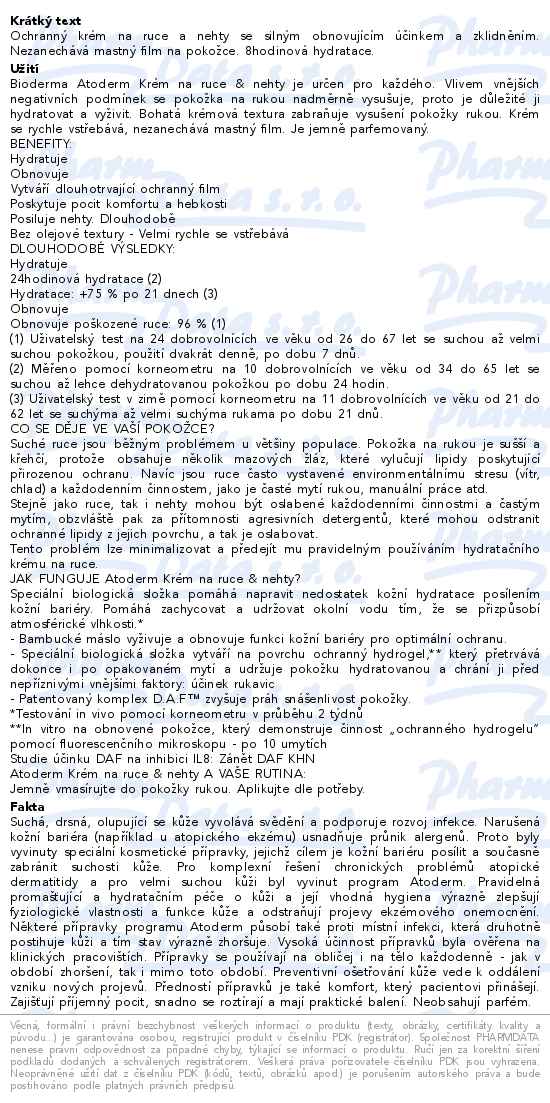 Bioderma Atoderm krém na ruce a nehty 50ml