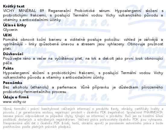 VICHY Minéral 89 Probiotické sérum 30ml