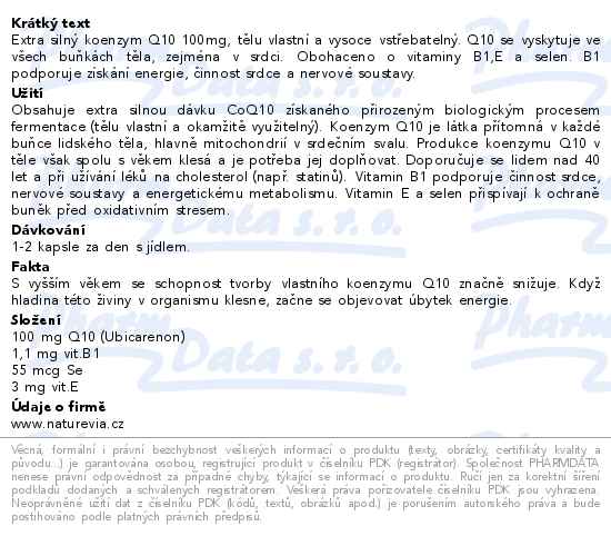 NatureVia Koenzym Q10 Cardio 100mg 60 kapslí