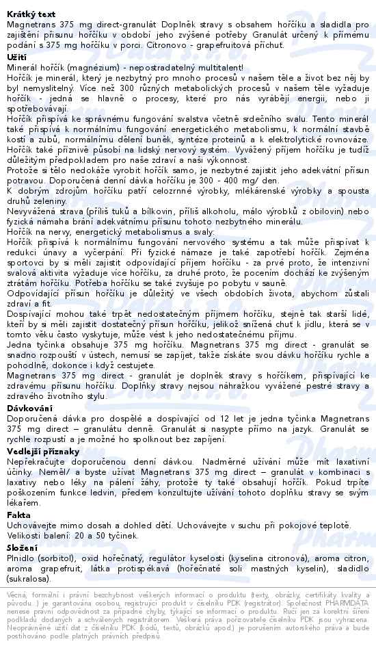 Magnetrans Direct 375mg 20 sáčků