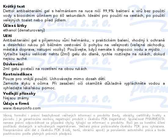 Dettol Antibakteriální gel na ruce Heřmánek 50ml