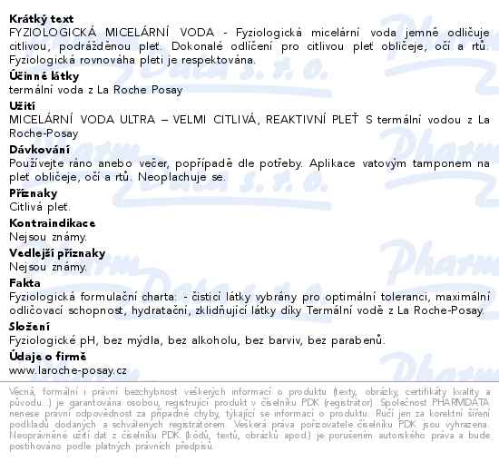 La Roche-Posay Ultra Reactive micelární voda 400ml