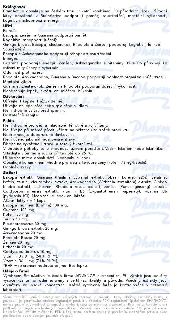 ADVANCE BrainActive 60 kapslí