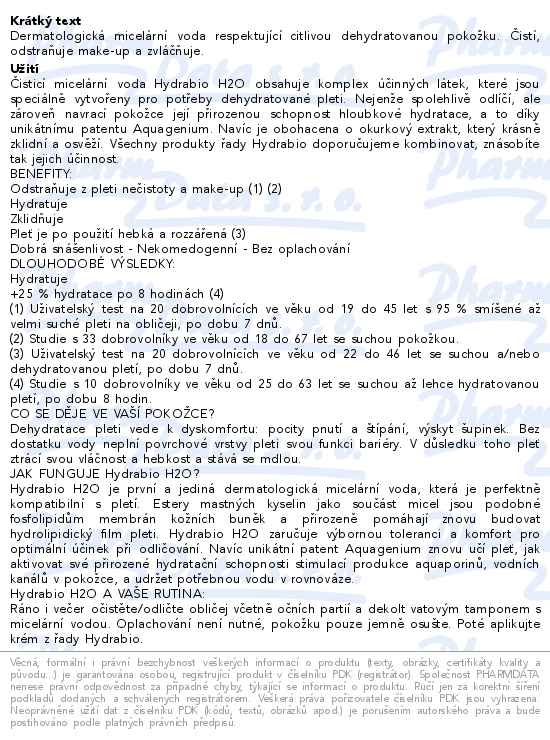 Bioderma Hydrabio H2O 250ml