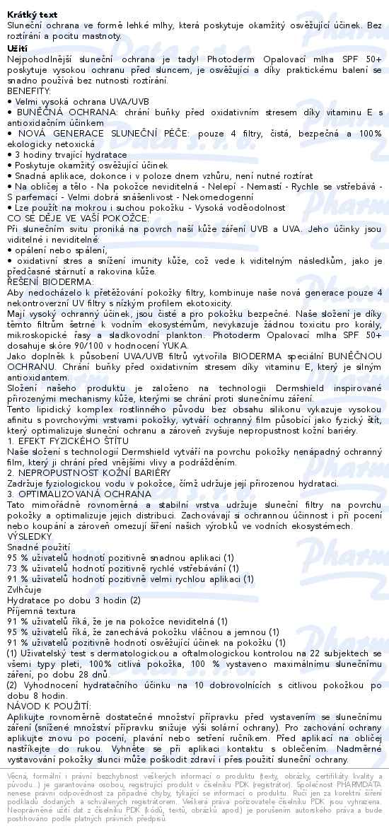 BIODERMA Photoderm opalovací mlha SPF50+ 150ml