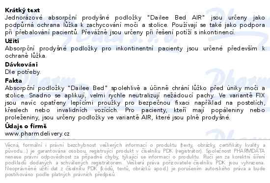 Dailee Bed Premium AIR podloky 60x90cm 30ks
