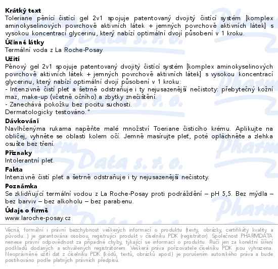 La Roche-Posay Toleriane Pěnící čisticí gel 400ml