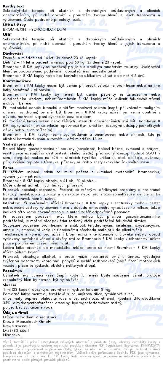 Bromhexin KM 8mg/ml 20ml