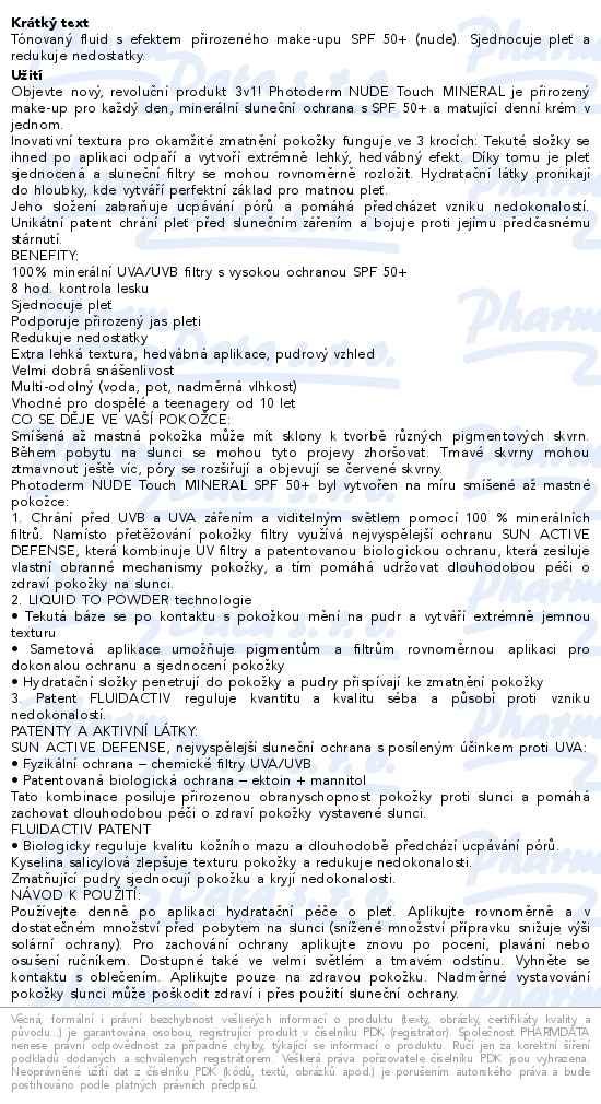 Bioderma Photoderm NUDE Touch světlý SPF50 40ml