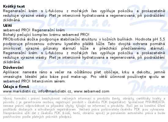 SEBAMED PRO! Regenerační krém 50ml