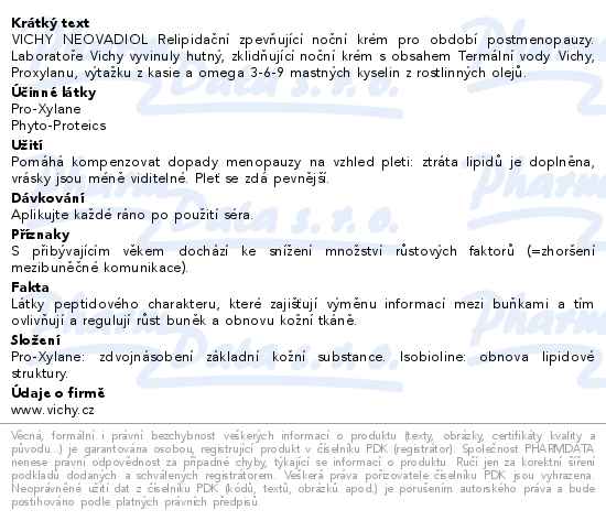 VICHY Neovadiol Postmenopauza noční krém 50ml