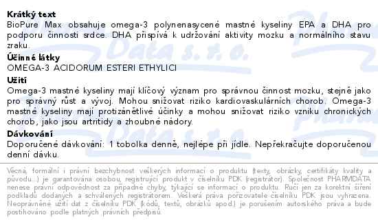 Biopure Max 60 měkkých tobolek