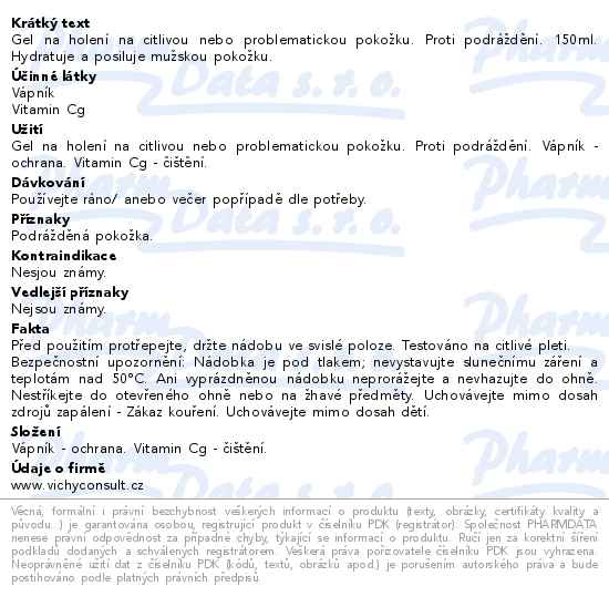 VICHY Homme Gel de Rassage ANTI-IR 150ml